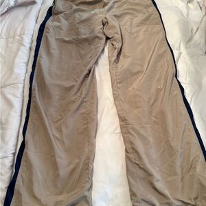 Vintage Wilson Tan Lined Track Pants with Navy Side Stripe